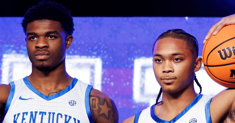 Otega Oweh and Jaland Lowe named preseason candidates for the Naismith Trophy Men’s Player of the Year (Photo via UK Athletics)